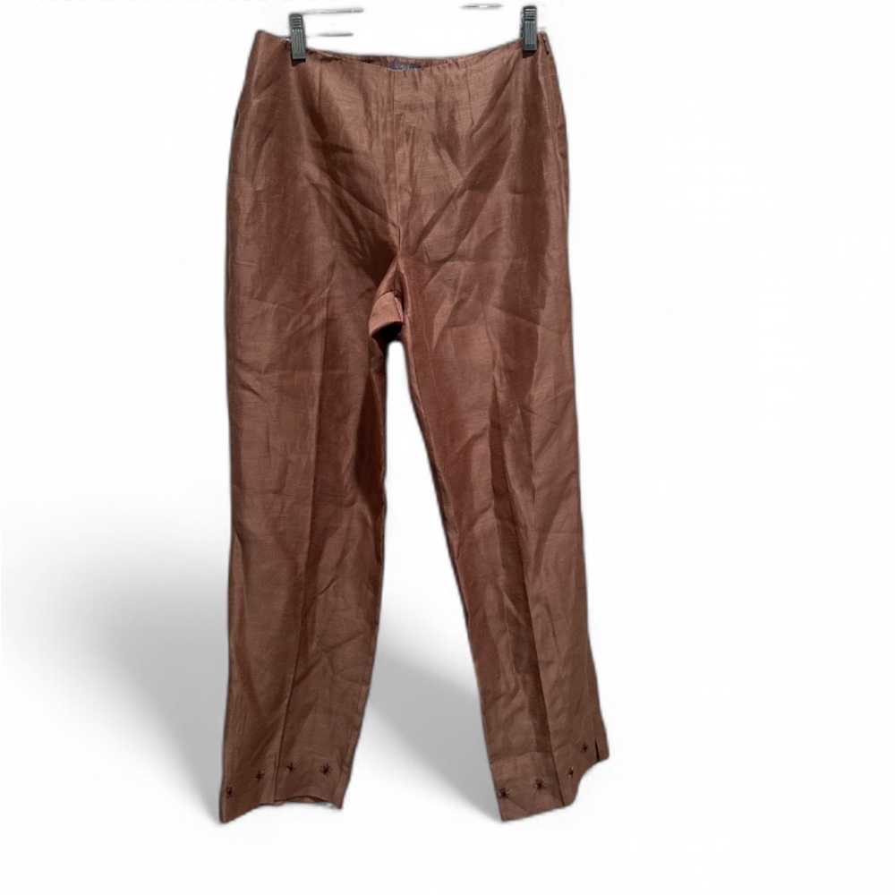 NWT Sigrid Olsen‎ Linen Silk Cropped Pants Size 6 Floral Preppy Spring Modest